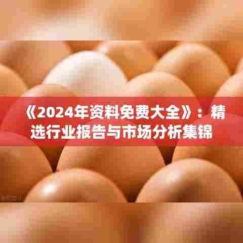 《2024年资料免费大全》：精选行业报告与市场分析集锦