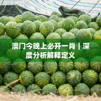 澳门今晚上必开一肖｜深度分析解释定义