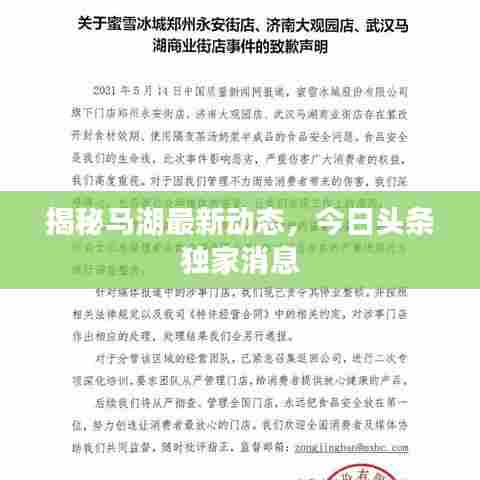 揭秘马湖最新动态，今日头条独家消息