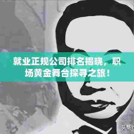 就业正规公司排名揭晓，职场黄金舞台探寻之旅！