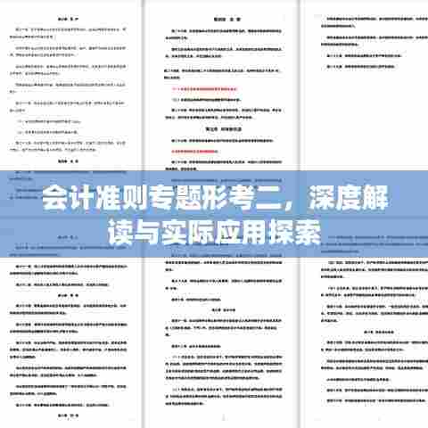 会计准则专题形考二，深度解读与实际应用探索