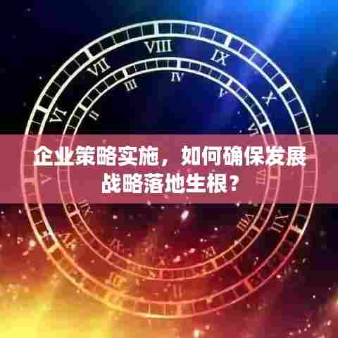 企业策略实施，如何确保发展战略落地生根？