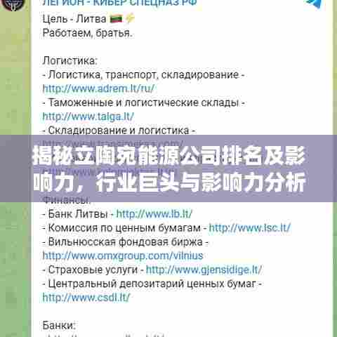 揭秘立陶宛能源公司排名及影响力，行业巨头与影响力分析
