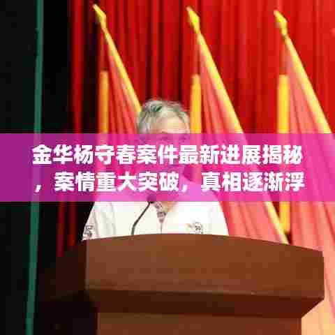 金华杨守春案件最新进展揭秘，案情重大突破，真相逐渐浮出水面