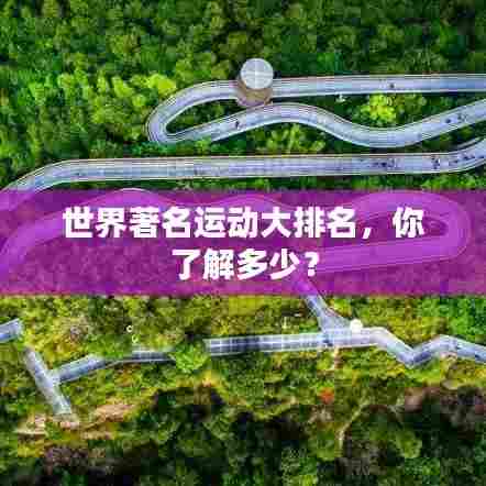 世界著名运动大排名，你了解多少？