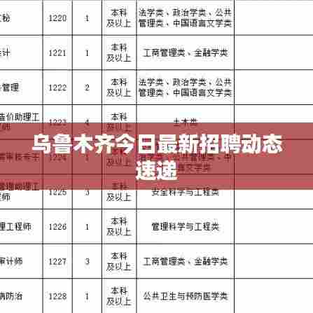 乌鲁木齐今日最新招聘动态速递