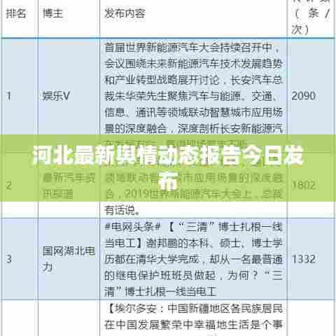 河北最新舆情动态报告今日发布