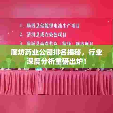 廊坊药业公司排名揭秘，行业深度分析重磅出炉！